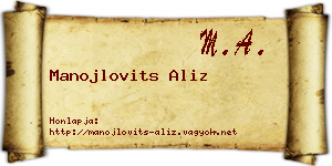 Manojlovits Aliz névjegykártya