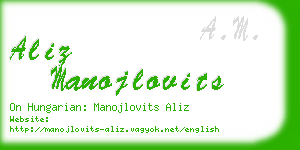 aliz manojlovits business card